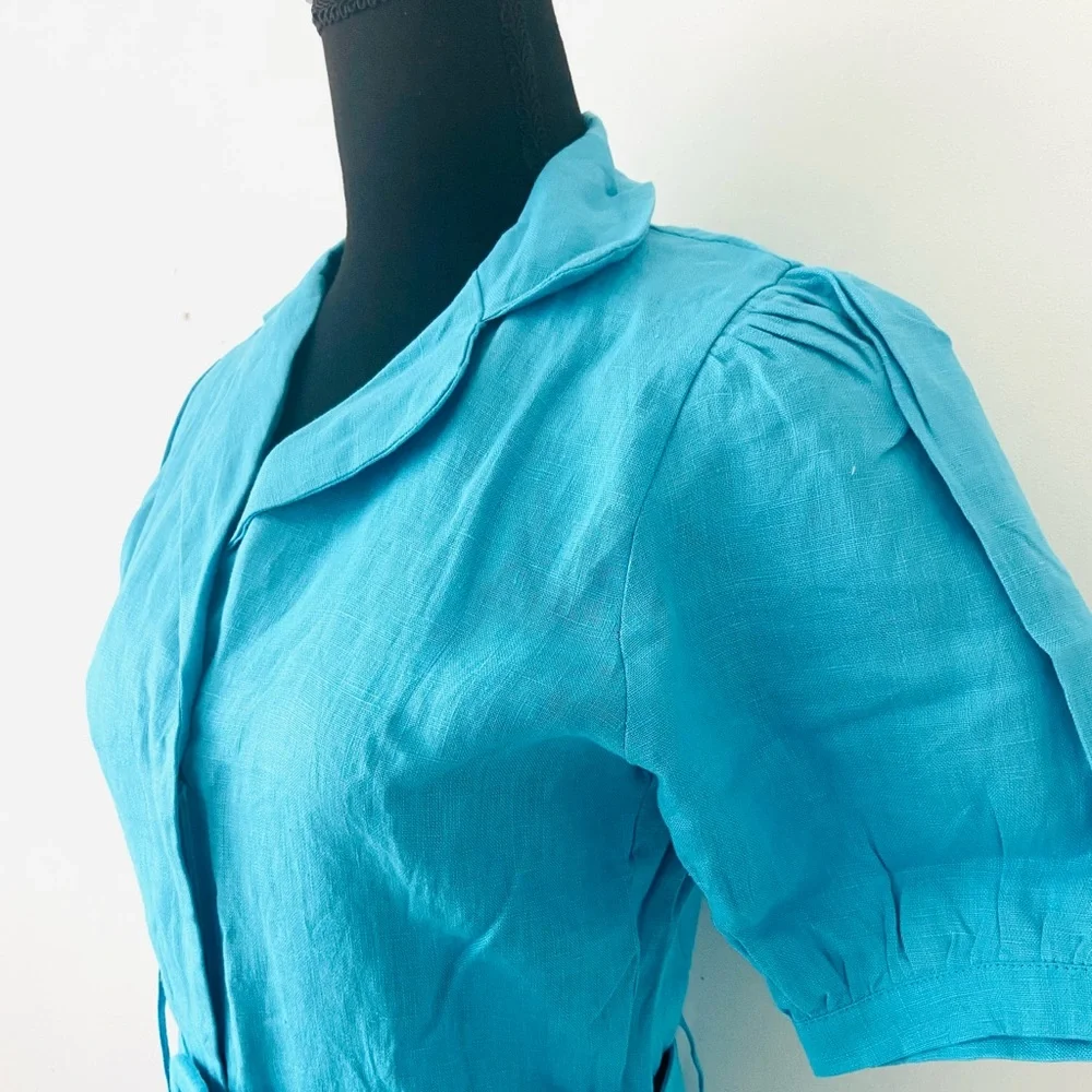 Faithful The Brand Size XS /6 Frederikke Boilersuit in Plain Blue Topaz Jumpsuit - Picture 2 of 10